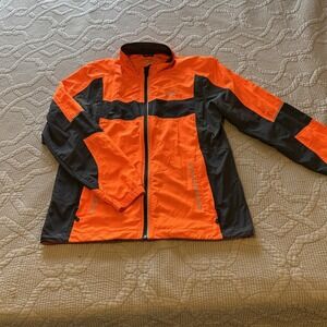 Brooks Shelter Technology Mens M Neon Orange Black Reflective Running Jacket